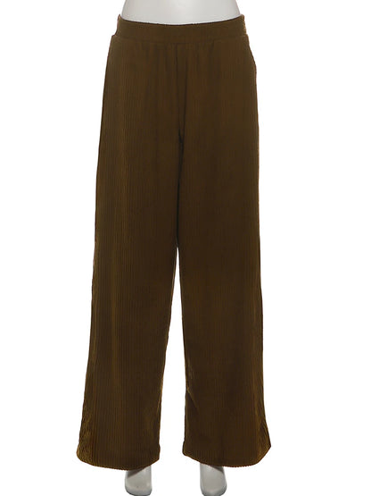 Y2K Wide-Leg Corduroy Pants – High Waist Oversized Streetwear Trousers