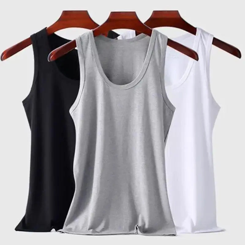 Men’s Classic Cotton Tank Top – Slim Fit Sleeveless Bodybuilding Vest