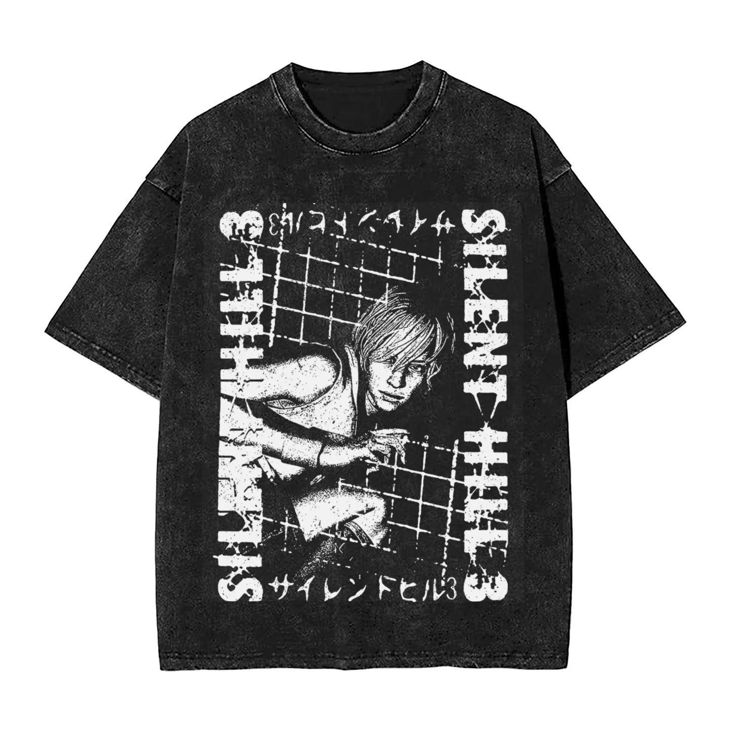 Silent Hill Graphic T-Shirt – Vintage Washed Horror Streetwear Tee