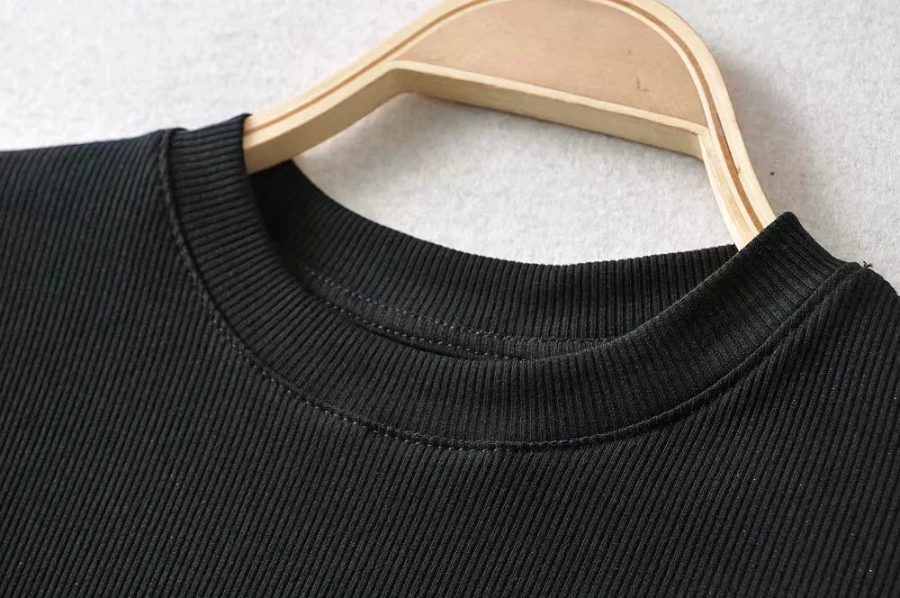 Women’s Sculpted Crop T-Shirt – Minimal Slim Fit Stretch Tee