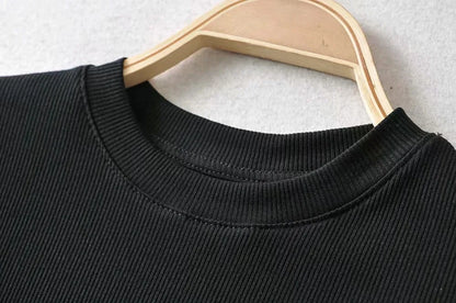 Women’s Sculpted Crop T-Shirt – Minimal Slim Fit Stretch Tee
