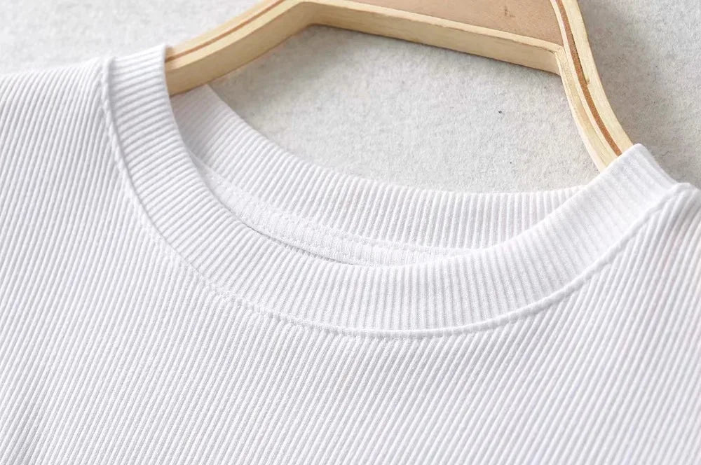 Women’s Sculpted Crop T-Shirt – Minimal Slim Fit Stretch Tee