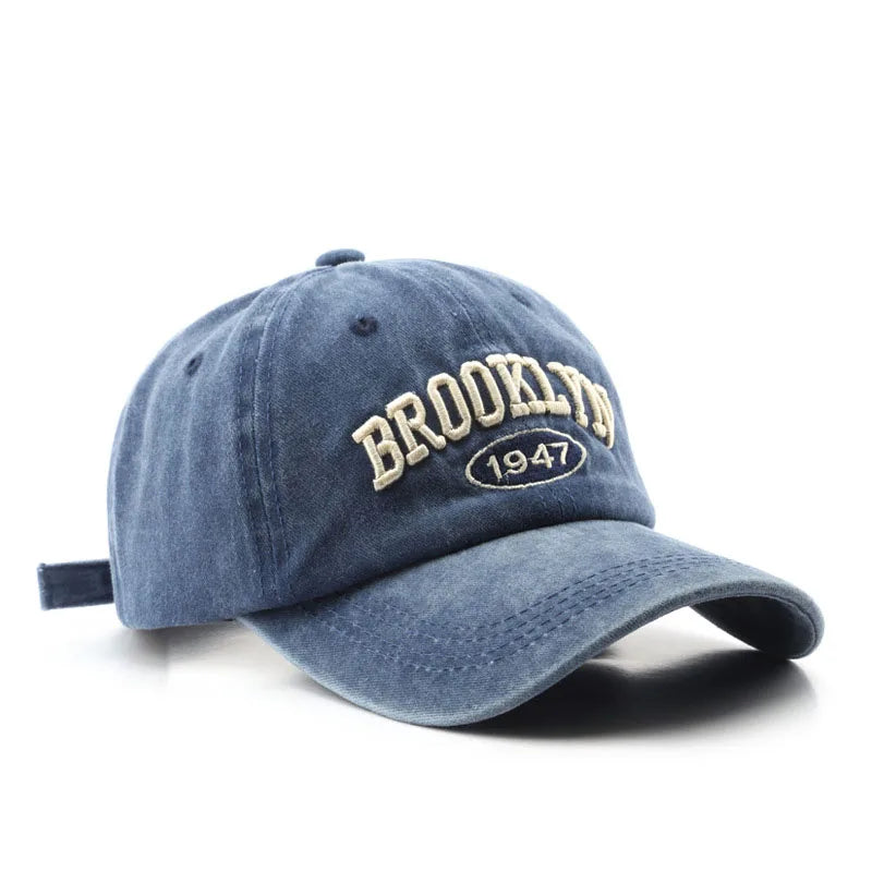 Brooklyn Embroidered Baseball Cap – Vintage Streetwear Cotton Hat