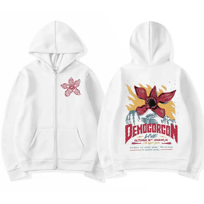 Graphic Monster Zip-Up Hoodie – Dark Vintage Streetwear Statement Jacket